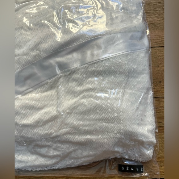 LULUS Adorable Event White Mesh One-Shoulder Swiss Dot Mini Dress Bridal - Picture 16 of 16